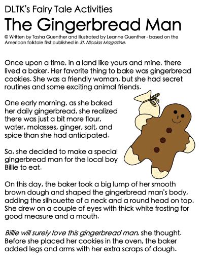 Full Gingerbread Man Story Printable